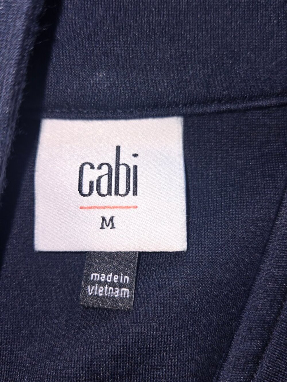 CAbi Admiral Jacket Navy Cropped Military Zip Thumb Hole Sleeves Women M Blazer - Picture 2 of 5